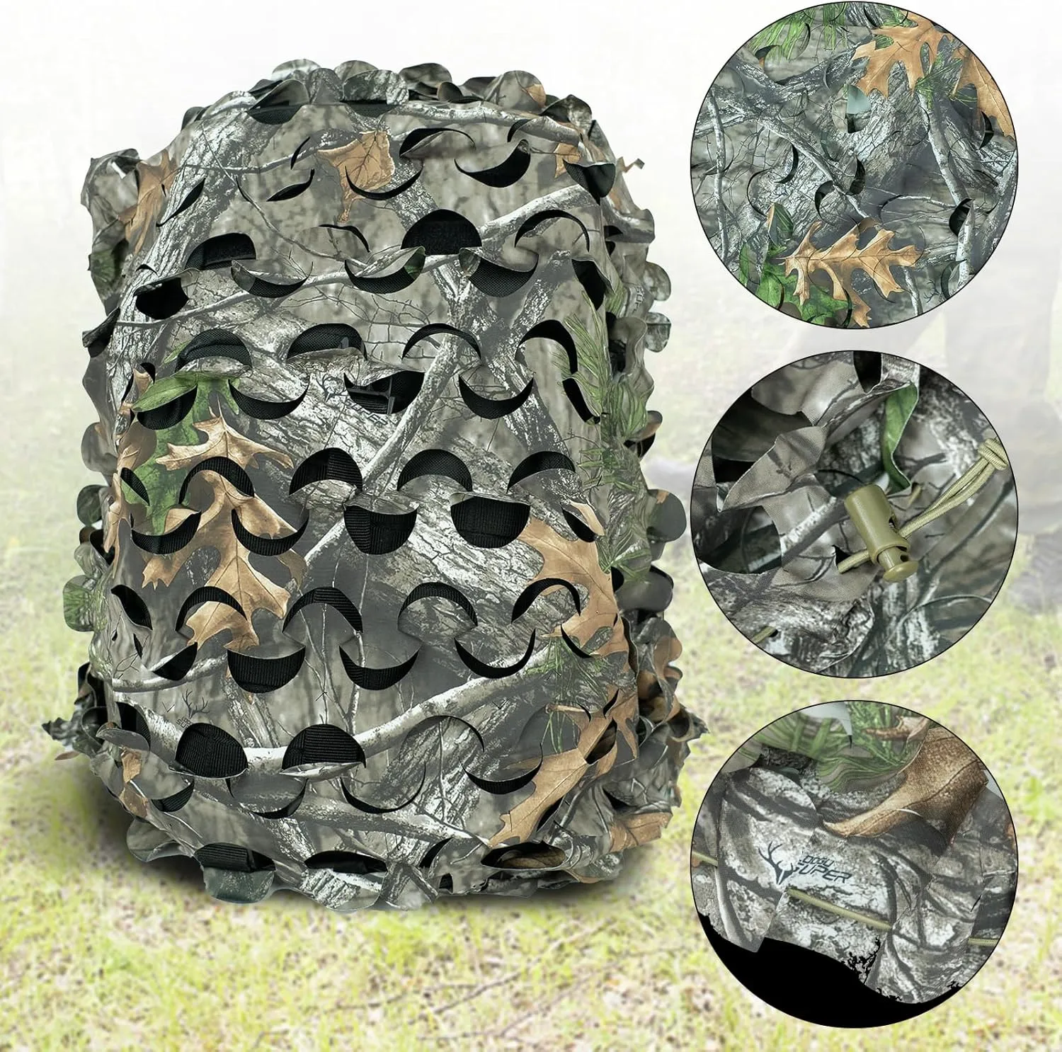 LOOGU Tactical Backpack Cover, Breathable Mesh Camo Camouflage Pack Cover Great for Tactical Military Gear Combat (Backpack Not Included)