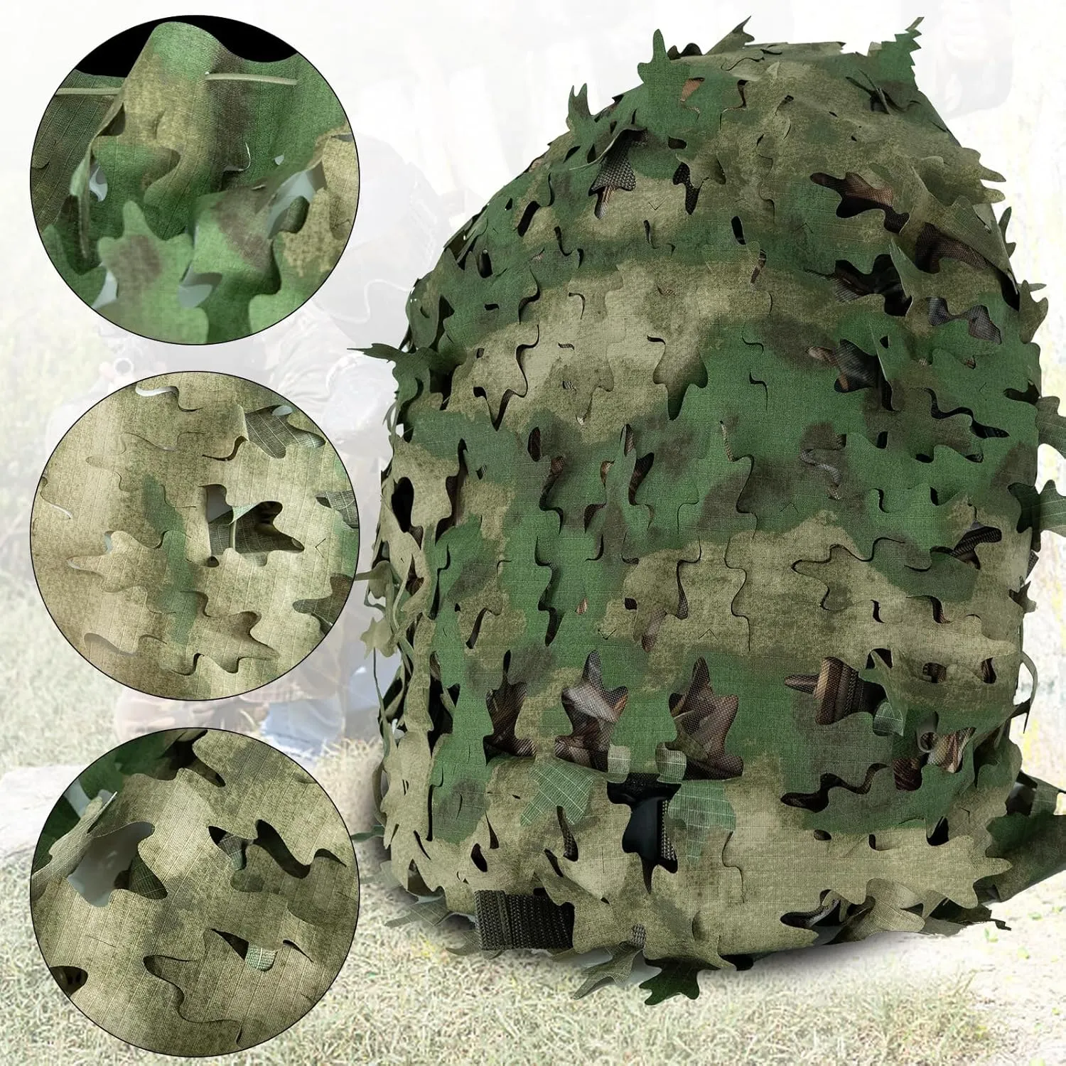 LOOGU Tactical Backpack Cover, Breathable Mesh Camo Camouflage Pack Cover Great for Tactical Military Gear Combat (Backpack Not Included)