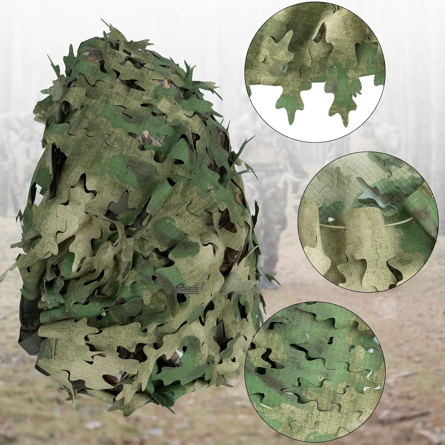 LOOGU Tactical Backpack Cover, Breathable Mesh Camo Camouflage Pack Cover Great for Tactical Military Gear Combat (Backpack Not Included)