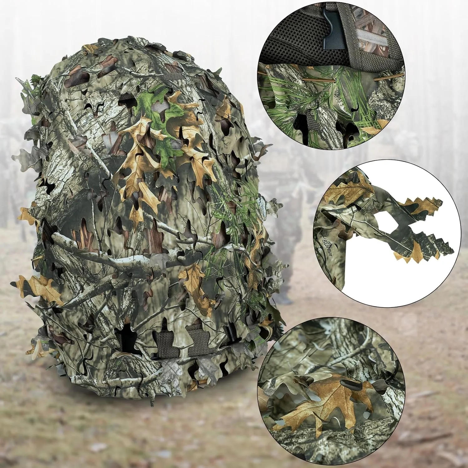 LOOGU Tactical Backpack Cover, Breathable Mesh Camo Camouflage Pack Cover Great for Tactical Military Gear Combat (Backpack Not Included)