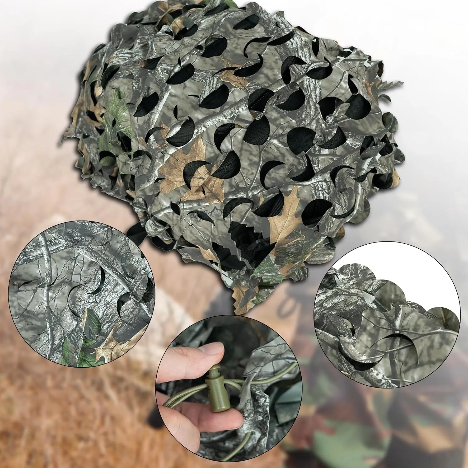 LOOGU Tactical Backpack Cover, Breathable Mesh Camo Camouflage Pack Cover Great for Tactical Military Gear Combat (Backpack Not Included)