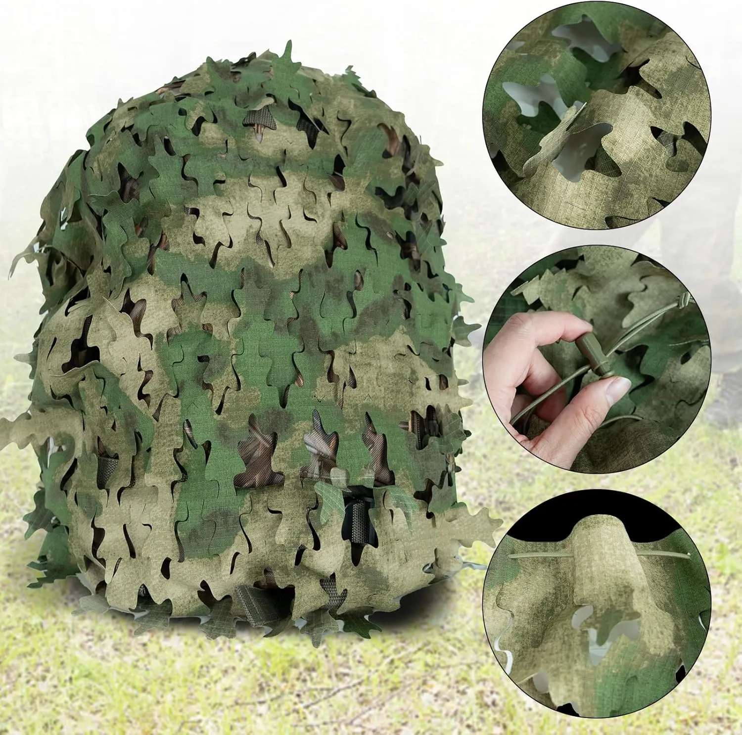 LOOGU Tactical Backpack Cover, Breathable Mesh Camo Camouflage Pack Cover Great for Tactical Military Gear Combat (Backpack Not Included)