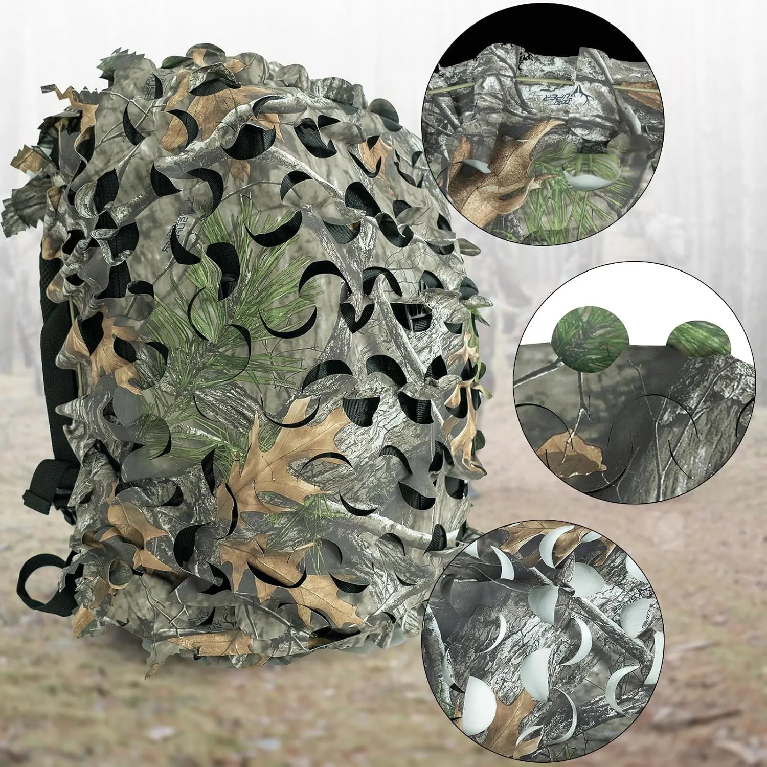 LOOGU Tactical Backpack Cover, Breathable Mesh Camo Camouflage Pack Cover Great for Tactical Military Gear Combat (Backpack Not Included)