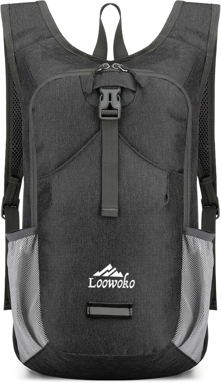 Loowoko Hiking Backpack, 20L Packable Backpacks for Travel Hiking Camping Daypack, Foldable Lightweight Shoulder Bag (Black)