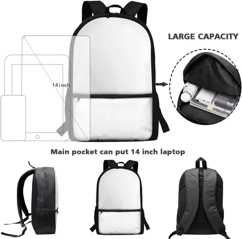 Lotusorchid Basset Hound Students Bookbag for Kids 6-8, Storage School Backpacks with Lunch Bag Pencil Case, Kids School Bag with External Pocket, Portable 3PCs Backpack Set for Boys Girls, Black