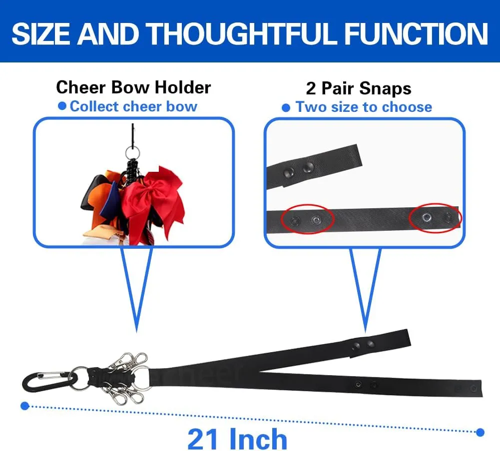 Lovecheer 2PCS Pom Pom Holder for Backpack Cheer Bow Holder Protect Cheer Poms Adjustable Holder Perfect Cheerleaders Sports Team Girl Gifts(No Pom Poms)