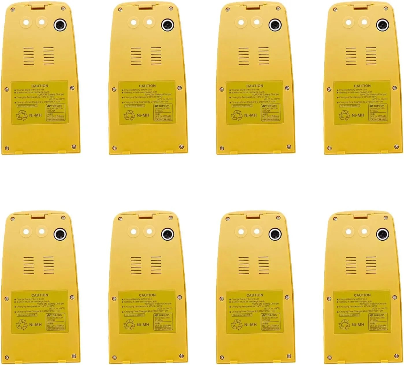 <8 Pack> 7.2V 2700mAh BT-52QA NiMH Battery for Topcon BT-52QA Battery Total Stations 3 PIN GTS/GPT Series Surveying