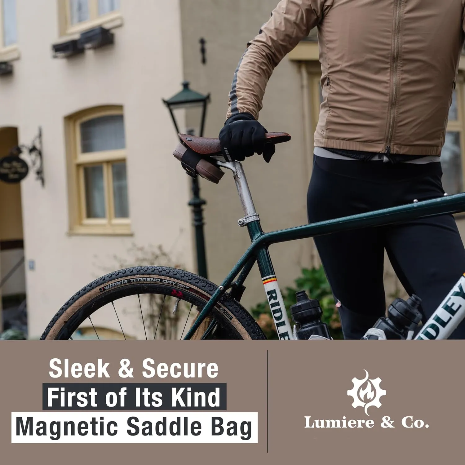 Lumiere & Co. Bike Seat Bag, Road Bike Bag, Small Bike Seat bags, Cycling Seat bag, Bike Under Seat Bag, Seat Bicycle bag, Bike Bag Under seat, Cycling Saddle Bag (Cream, Small)