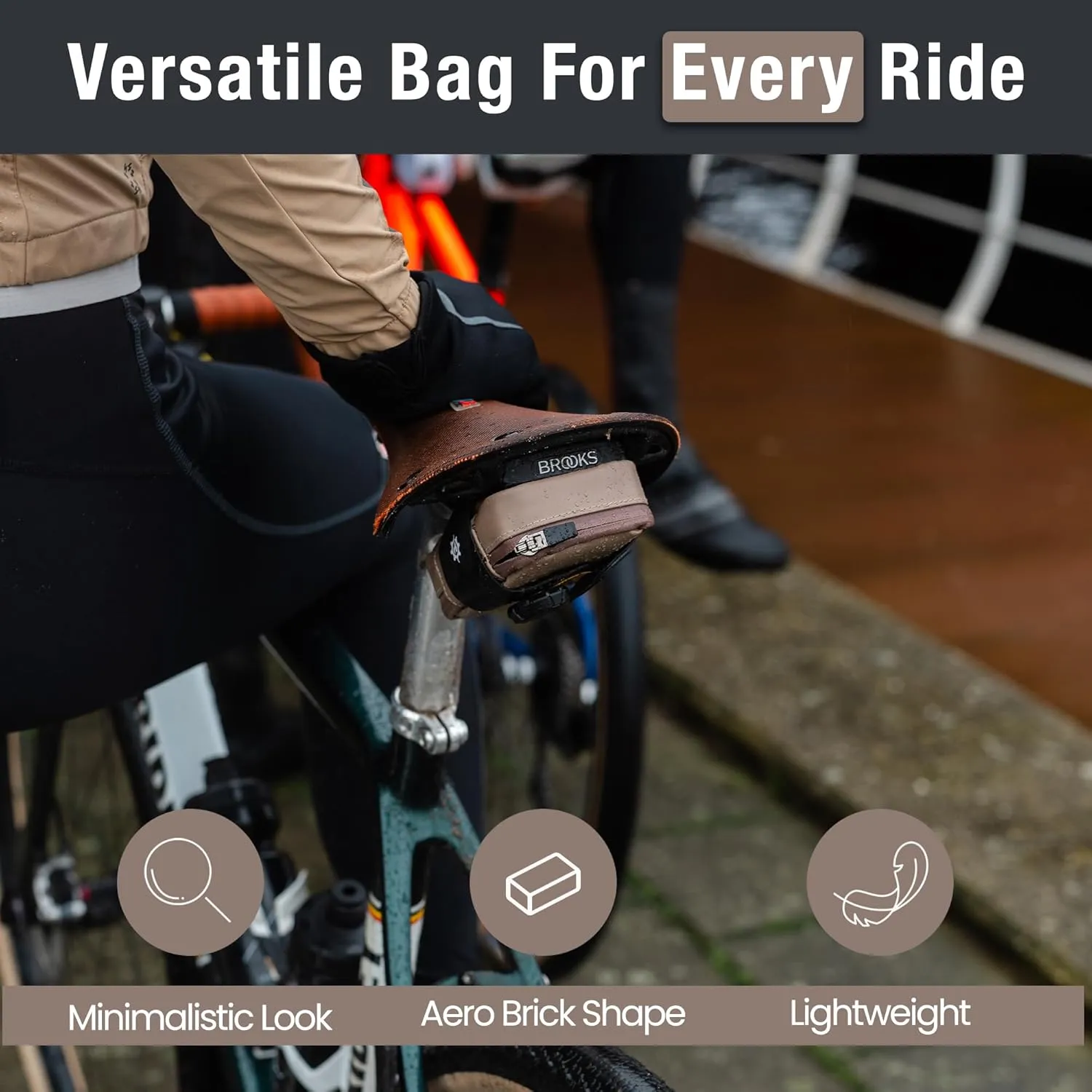 Lumiere & Co. Bike Seat Bag, Road Bike Bag, Small Bike Seat bags, Cycling Seat bag, Bike Under Seat Bag, Seat Bicycle bag, Bike Bag Under seat, Cycling Saddle Bag (Cream, Small)