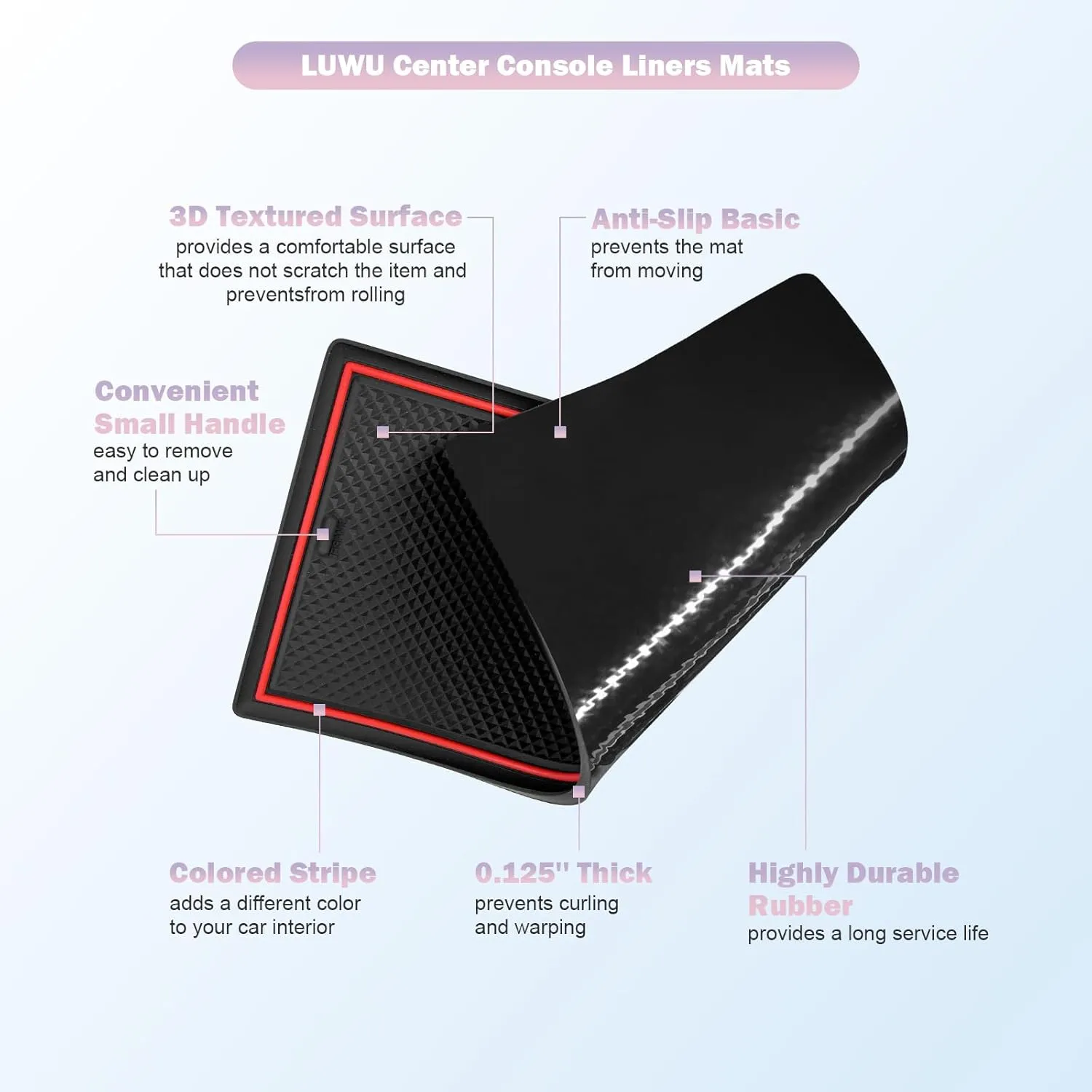 LUWU for 2023 2024 Mini Cooper F56 Liners Mats 2015-2024 Mini Cooper F56 Cup Holder Inserts Mat Mini Cooper Door Slot Mats Console Liner Trim Mats 2023 2024 Mini Cooper Accessories 9PCS, Red