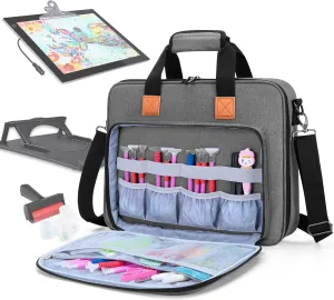 LUXJA Carrying Bag for A4 Light Pad and Diamond Painting Tools, Protective Case for Diamond Painting Light Box and Accessories (Fits for A4 Light Pad), Gray (Bag Only)
