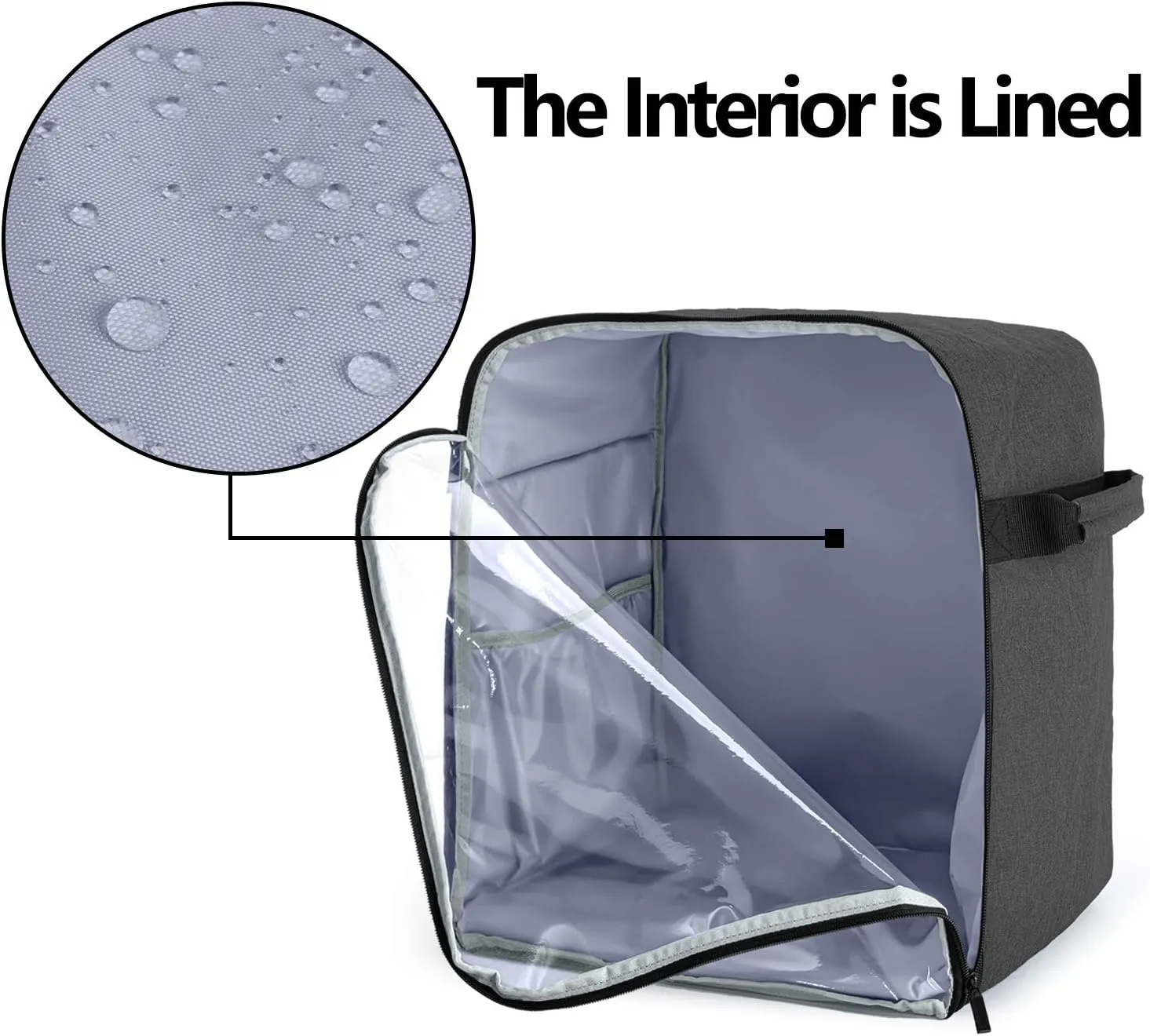 Luxja Dust Cover Compatible with 6-8 Quart KitchenAid Mixers (with a Bottom Padding Pad), Dust Cover (Clear Front Panel) for Stand Mixers and Extra Accessories, Black (Patented Design)