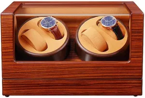 Luxury Automatic Watch Winder Box, 5 Rotation Modes, Quiet Motor, Wood Shell Watches Storage Display Box，C
