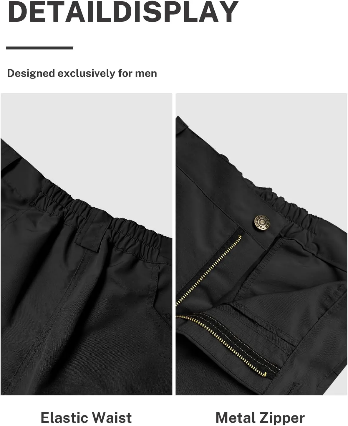 LYRXXX Men's Cargo Shorts for Hiking Outdoor Travel Lightweight Quick-Drying Waterproof Tactical Shorts with Multiple Pockets