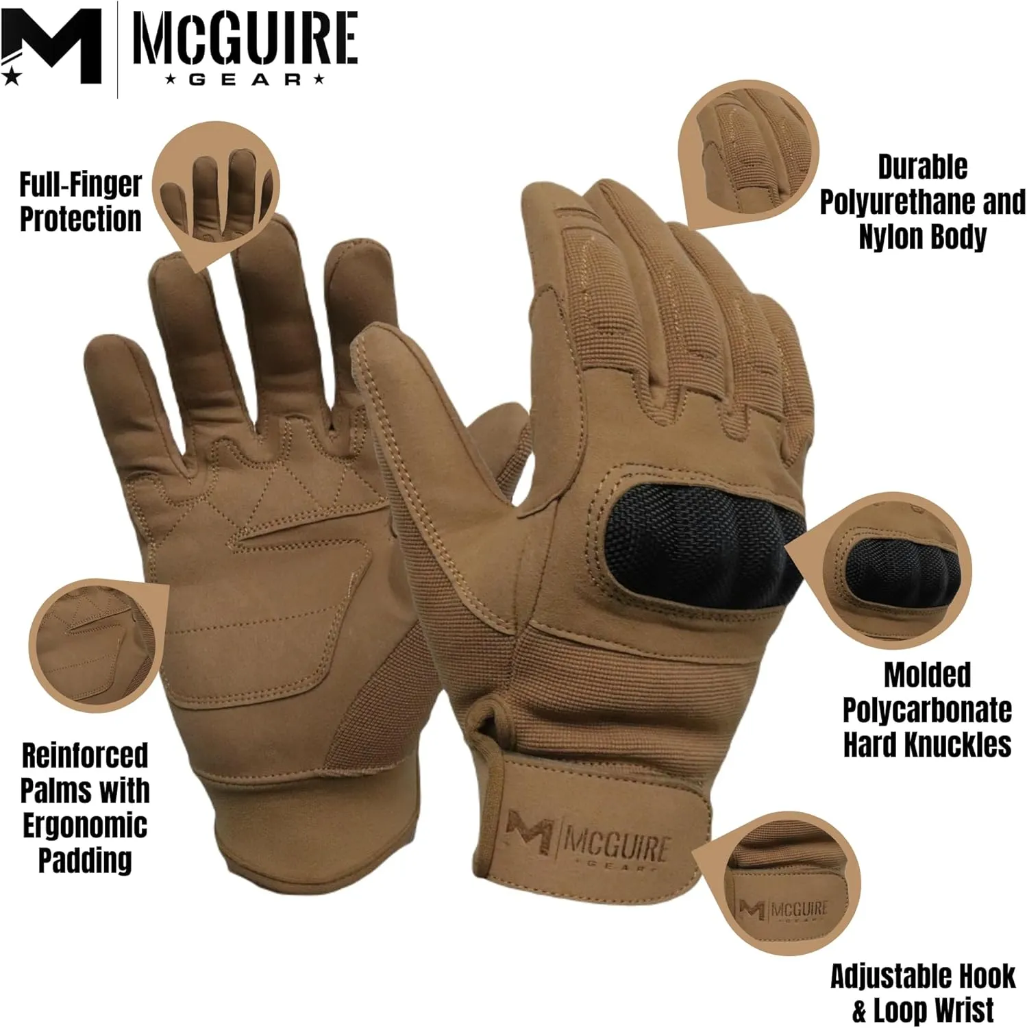 M MCGUIRE GEAR Full Finger Gloves,Outdoor Sports, Hunting Paintball Airsoft Motorcycle Gear