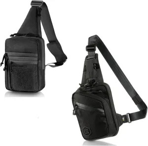 M-Tac Tactical Carry Combo Shoulder Chest Pack for Concealed Handgun (Black)   Elite Sling Bag Hexagon - EDC Tactical Crossbody Concealed Carry CCW Chest Pack (Black HEX)