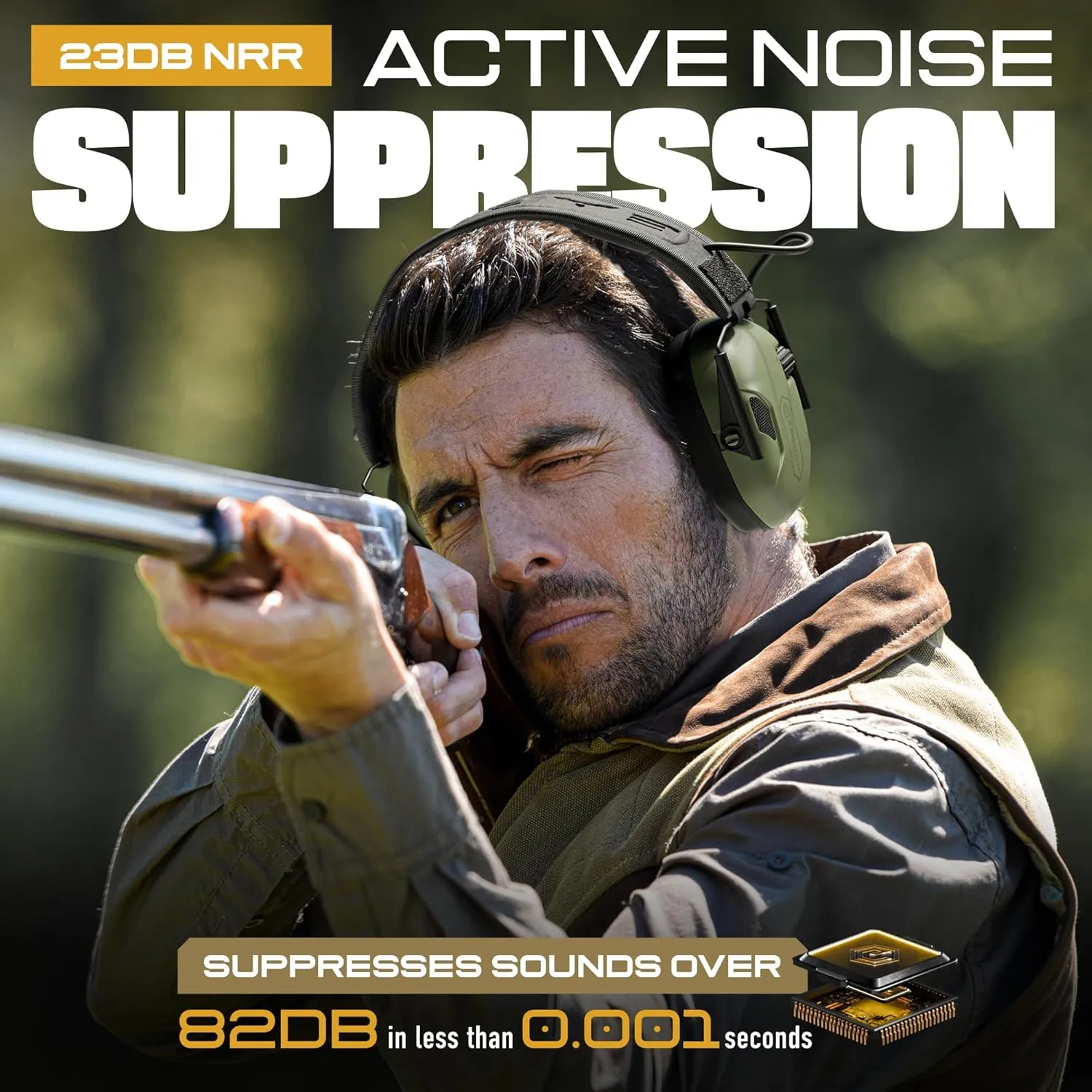 M300T Electronic Hearing Protection with Bluetooth Shooting Earmuffs Noise Reduction