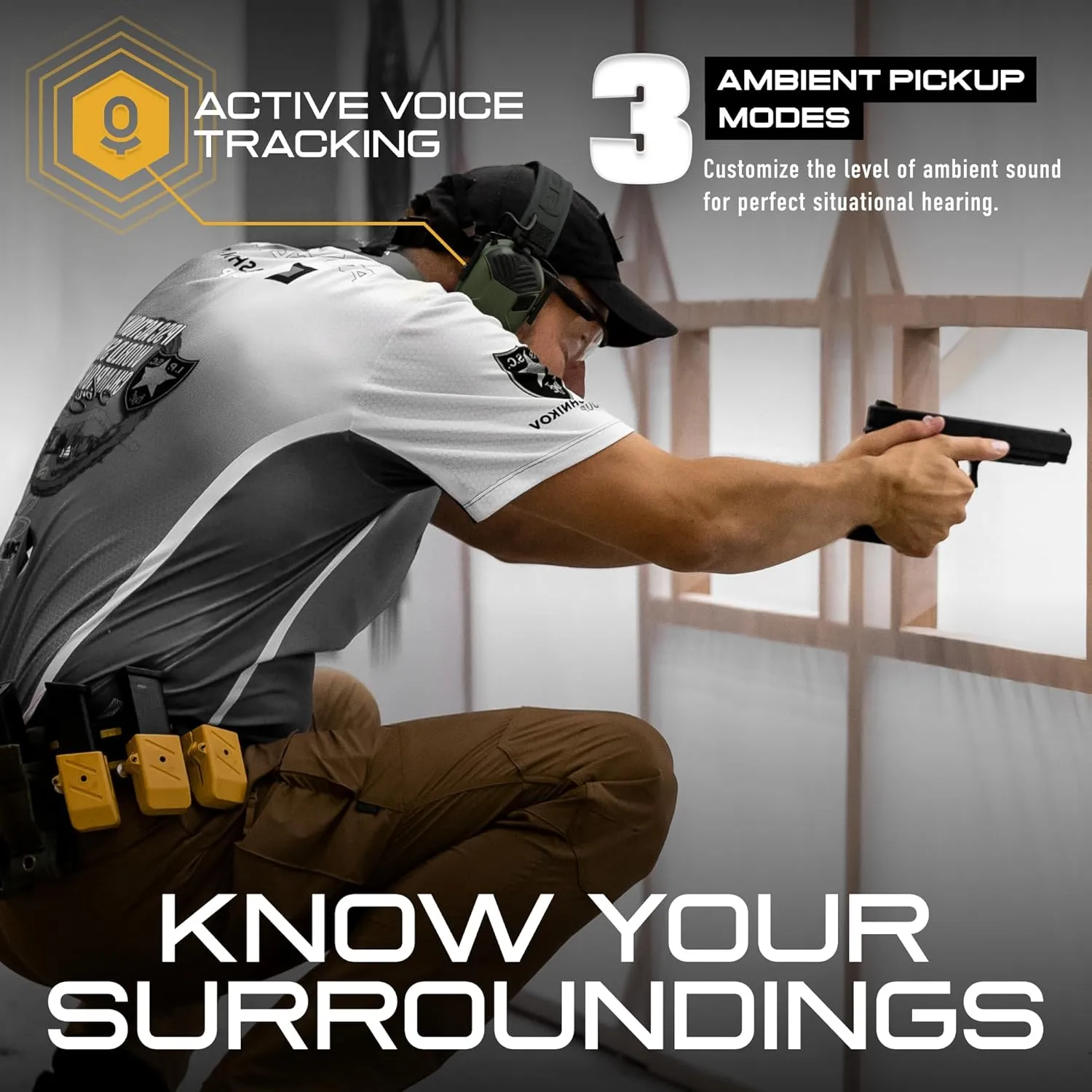 M300T Electronic Hearing Protection with Bluetooth Shooting Earmuffs Noise Reduction