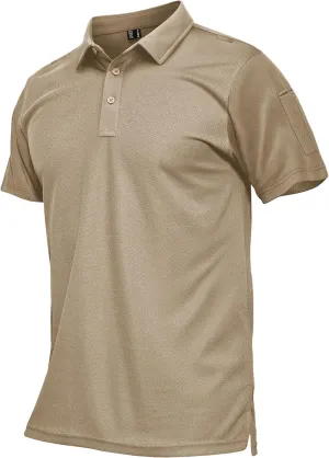 MAGCOMSEN Men's Polo Shirts Tactical UPF 50  Quick Dry Performance Short Sleeve Work Golf Shirts Lightweight Collared Pique