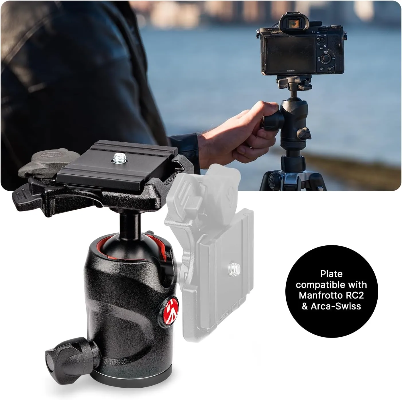 Manfrotto Befree Advanced 4-Section Carbon Fiber Travel Tripod with 494 Center Ball Head, Black