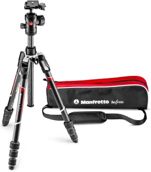 Manfrotto Befree Advanced 4-Section Carbon Fiber Travel Tripod with 494 Center Ball Head, Black