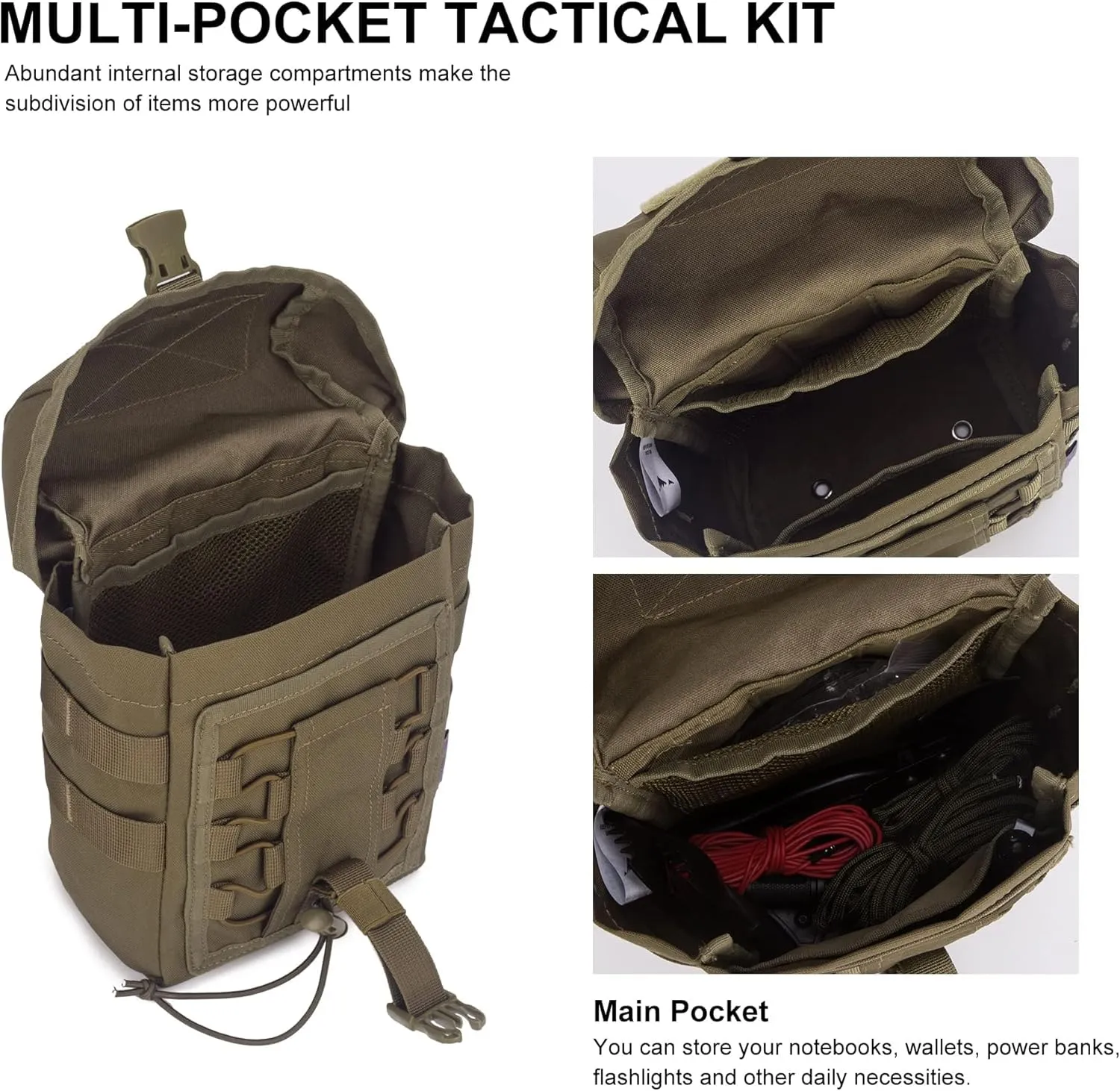 Mardingtop Molle Admin Pouch,EDC Pouch, Tactical Drawstring Pouch,Utility Pouch