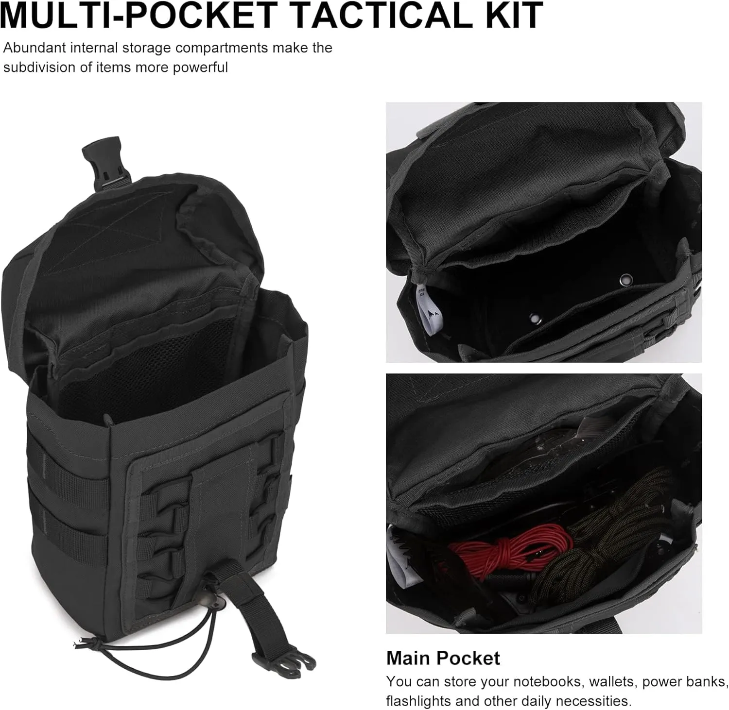 Mardingtop Molle Admin Pouch,EDC Pouch, Tactical Drawstring Pouch,Utility Pouch
