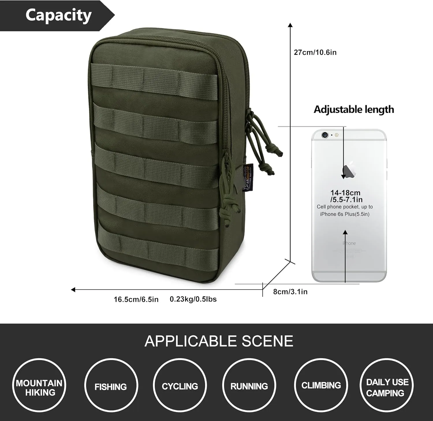 Mardingtop Molle Tactical Utility Pouch, EDC Admin Pouch Bag, Molle Attachment Military Modular Attachment