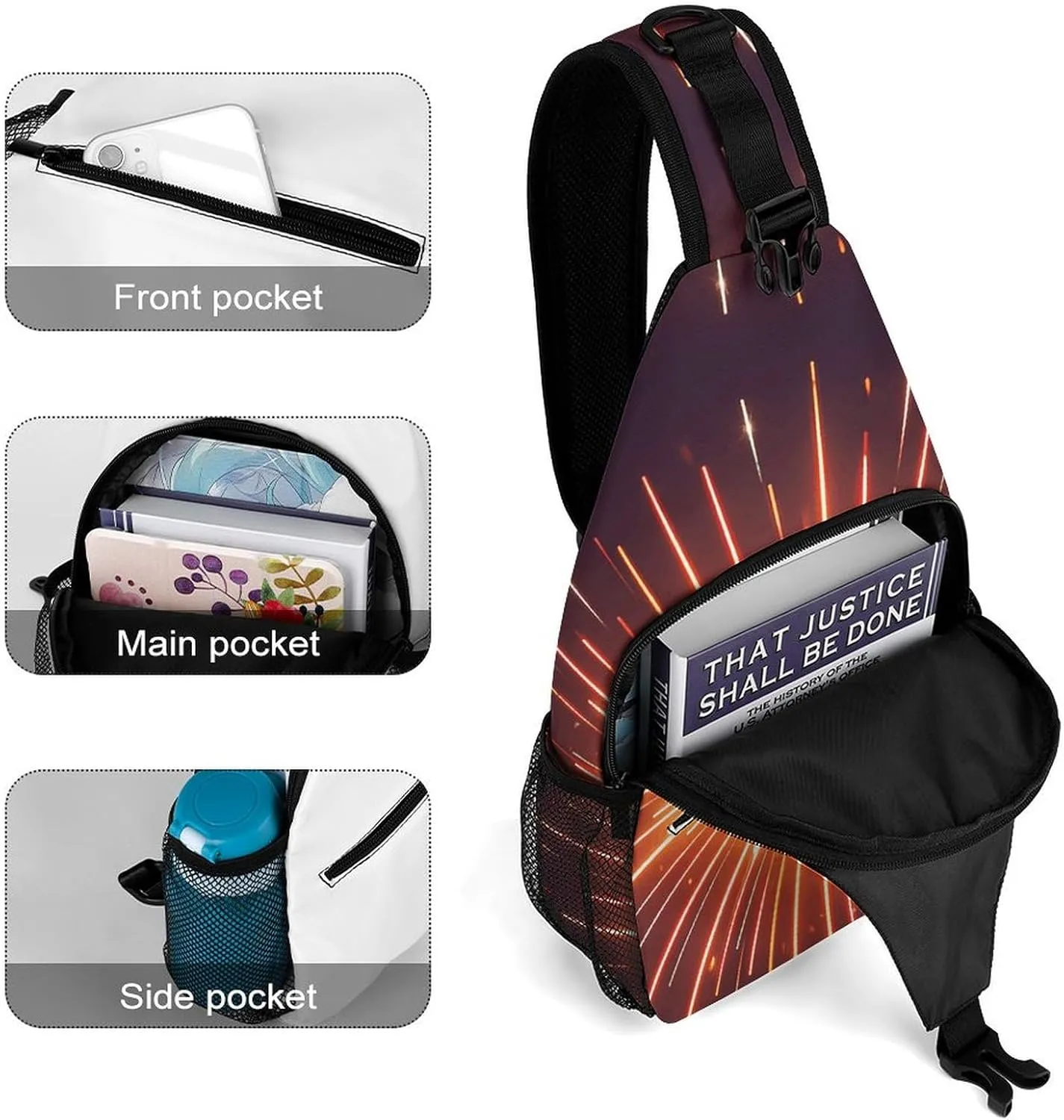 Maritime Sailboat Compass Crossbody Bag, Sling Bag, Sling Backpack, Belt Bags for Travel Outdoors Hiking
