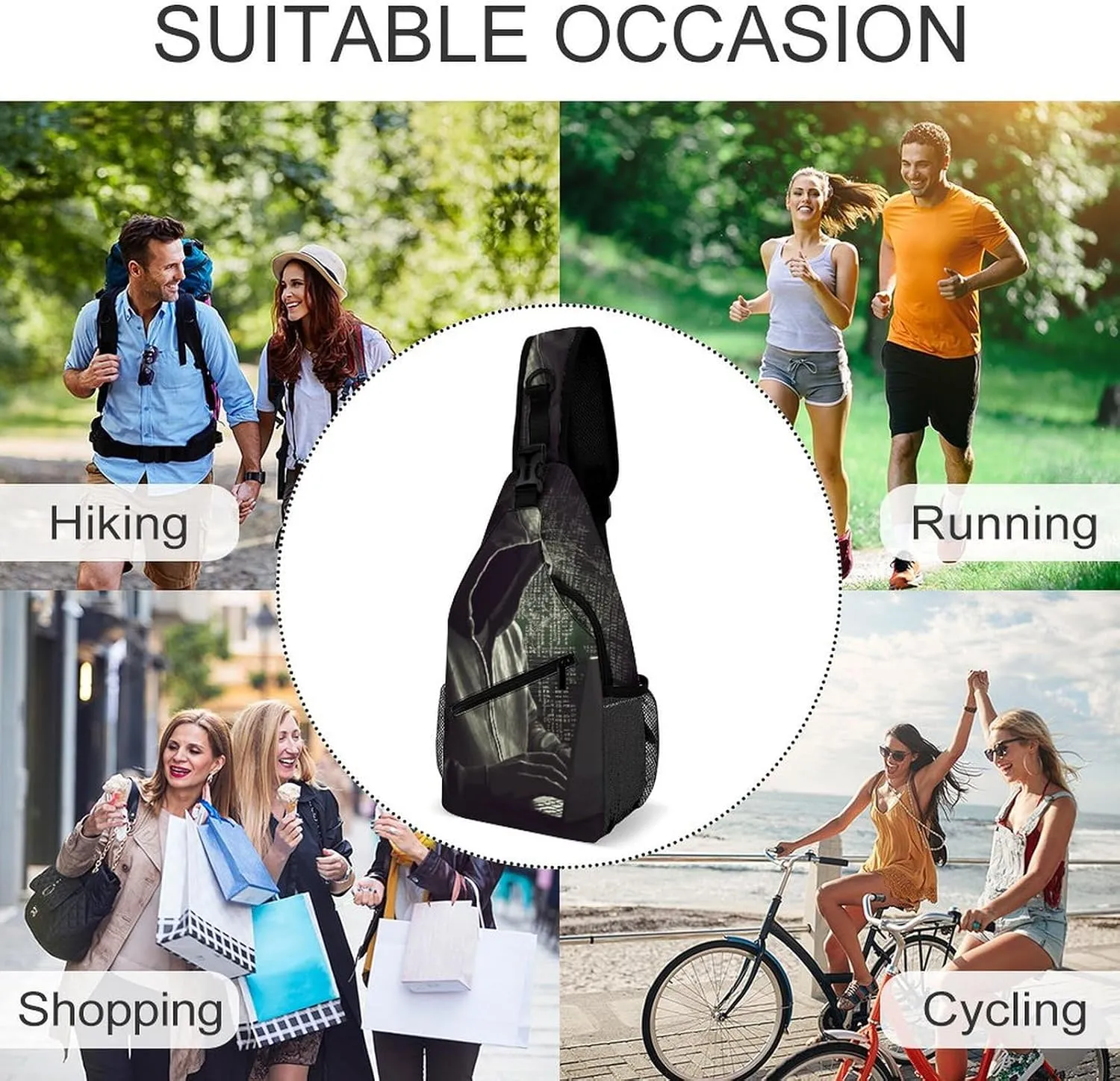 Maritime Sailboat Compass Crossbody Bag, Sling Bag, Sling Backpack, Belt Bags for Travel Outdoors Hiking