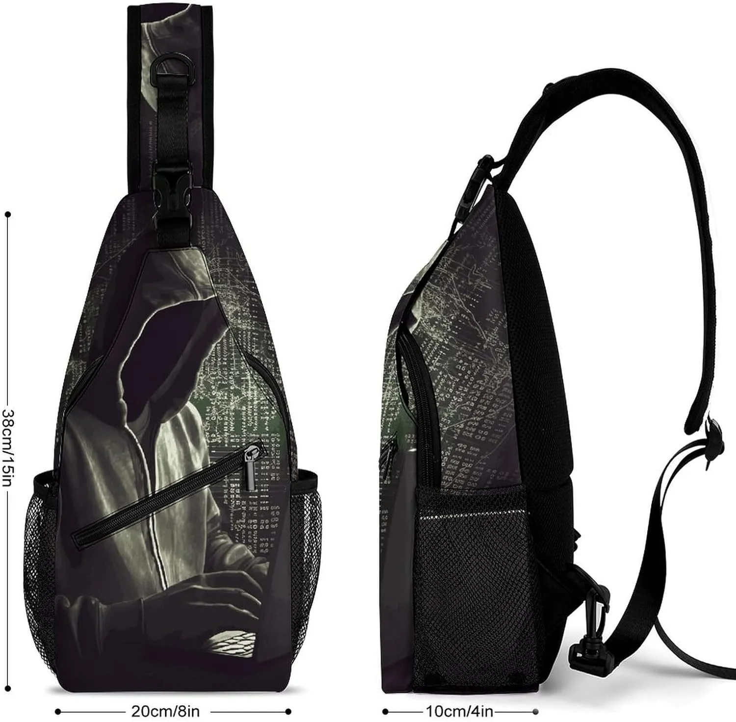 Maritime Sailboat Compass Crossbody Bag, Sling Bag, Sling Backpack, Belt Bags for Travel Outdoors Hiking