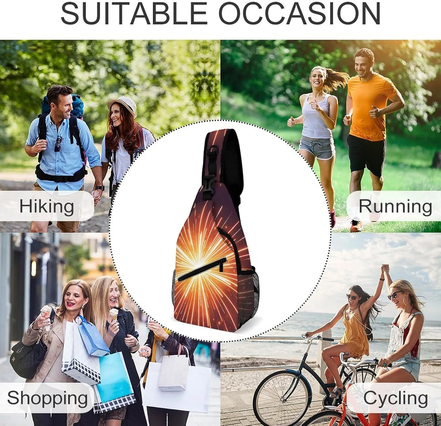 Maritime Sailboat Compass Crossbody Bag, Sling Bag, Sling Backpack, Belt Bags for Travel Outdoors Hiking