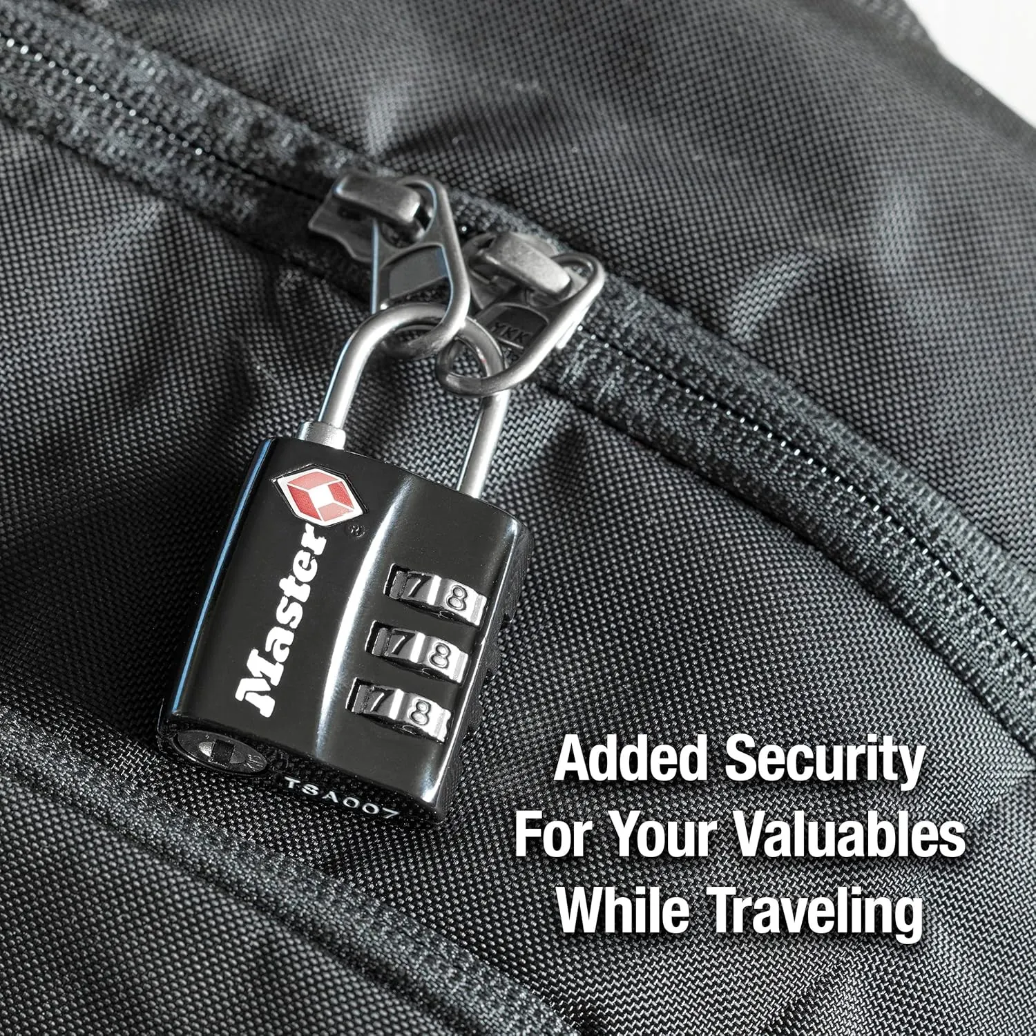 Master Lock 4680DBLK TSA-Approved Luggage Lock, 1-3/16-in. Wide, Black & TSA Set Your Own Combination Luggage Lock, Approved for Backpacks, Bags and Luggage, Colors May Vary