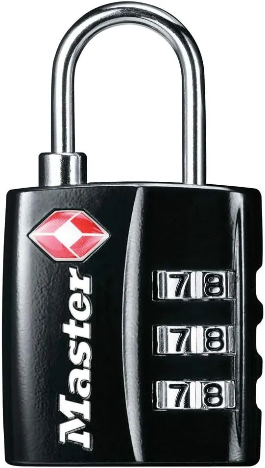 Master Lock 4680DBLK TSA-Approved Luggage Lock, 1-3/16-in. Wide, Black & TSA Set Your Own Combination Luggage Lock, Approved for Backpacks, Bags and Luggage, Colors May Vary