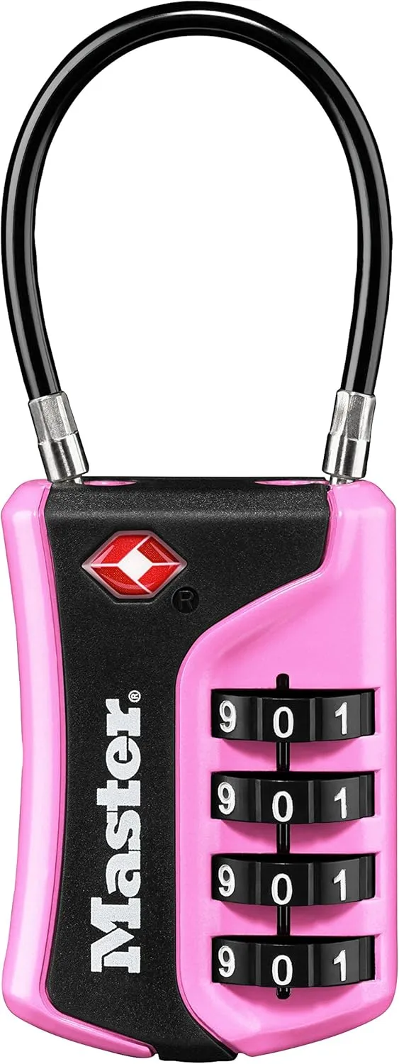 Master Lock 4696T, Pack of 2 Set Your Own Combination TSA Approved Luggage Lock, 2 Pack, Black & 4697D Set Your Own Combination TSA Approved Luggage Lock, 1 Pack, Colors May Vary