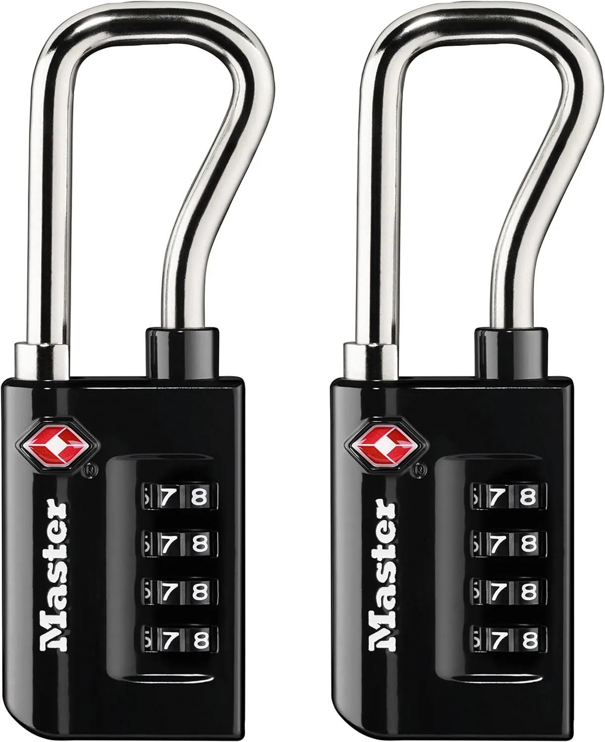 Master Lock 4696T, Pack of 2 Set Your Own Combination TSA Approved Luggage Lock, 2 Pack, Black & 4697D Set Your Own Combination TSA Approved Luggage Lock, 1 Pack, Colors May Vary