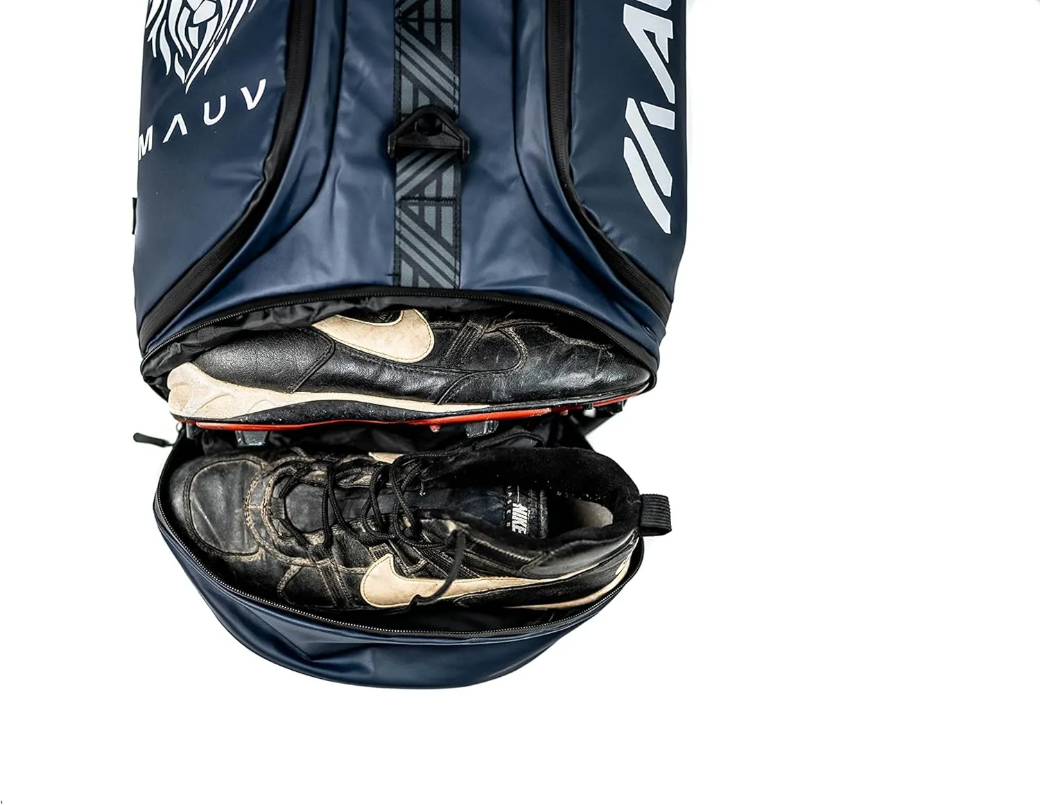 MAUV Premium Lacrosse Bag - Lacrosse Backpack - Holds Most Lacrosse or Field Hockey Equipment with Two Stick Holders and Separate Cleats Compartment - Black - Navy - Army Green - Arctic White