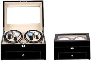 Mechanical Watch Shaker Piano Paint Wooden Watch Winder Box for Automatic Watches, with Mute Motor Multi-epitope Watch Storage Box (Color : MQ-5209) (