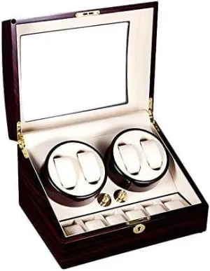 Mechanical Watch Shaker Piano Paint Wooden Watch Winder Box for Automatic Watches, with Mute Motor Multi-epitope Watch Storage Box (Color : MQ-5209) (