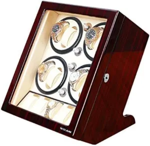 Mechanical Watch Shaker Wood Shell Automatic Watch Winder Box, 5 Silent Rotation Mode, Anti-Magnetization, Mulit Watches Storage Display Box (Color :