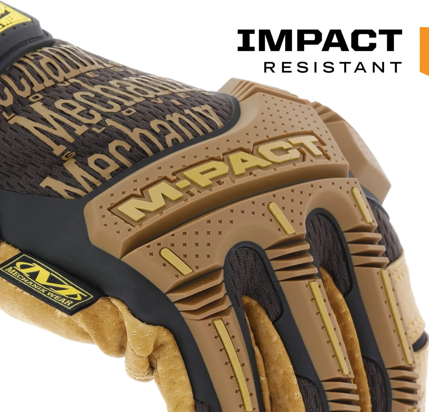 Mechanix Wear: M-Pact Durahide Leather Work Gloves with Secure Fit, Work Gloves with Impact Protection and Vibration Absorption, Safety Gloves for Men (Brown, Large)