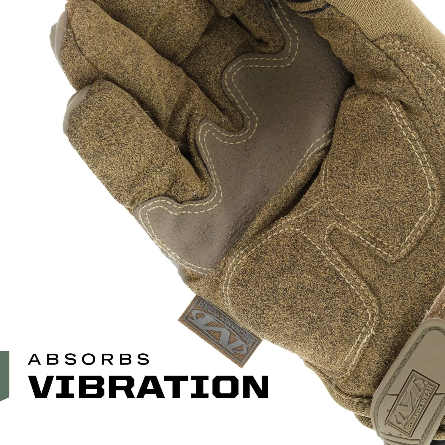 Mechanix Wear: M-Pact Tactical Gloves with Secure Fit, Touchscreen Capable Safety Gloves for Men, Work Gloves with Impact Protection and Vibration Absorption (Brown, Large)