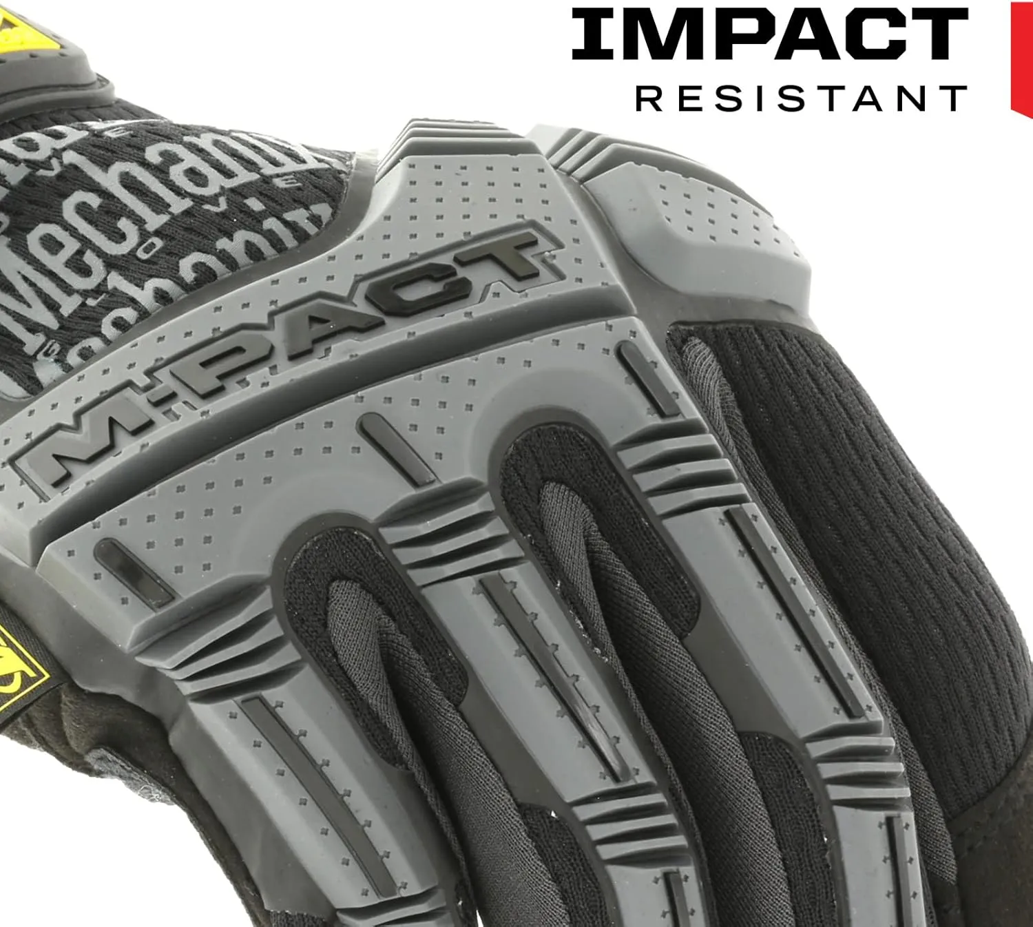 Mechanix Wear: M-Pact Work Gloves with Secure Fit, Work Gloves with Impact Protection and Vibration Absorption, Safety Gloves for Men (Black/Grey, Large)