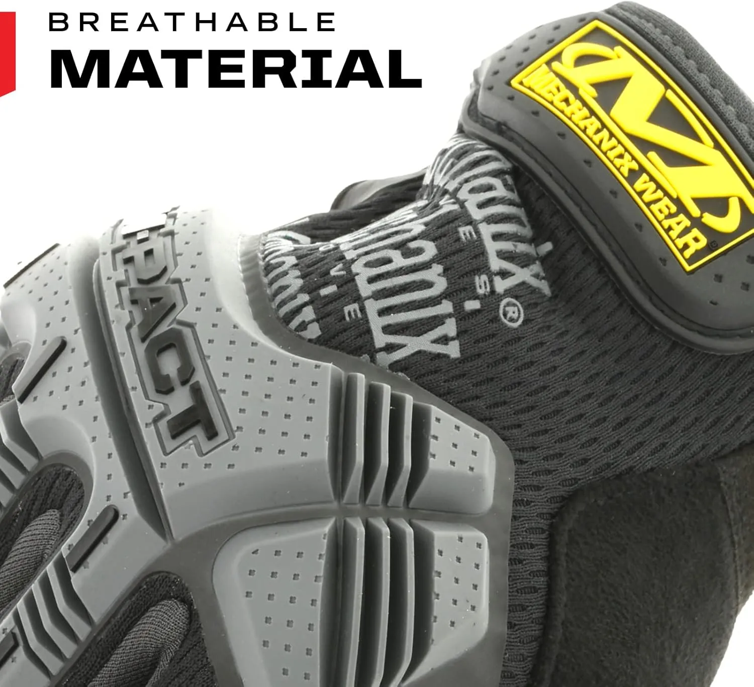 Mechanix Wear: M-Pact Work Gloves with Secure Fit, Work Gloves with Impact Protection and Vibration Absorption, Safety Gloves for Men (Black/Grey, Large)
