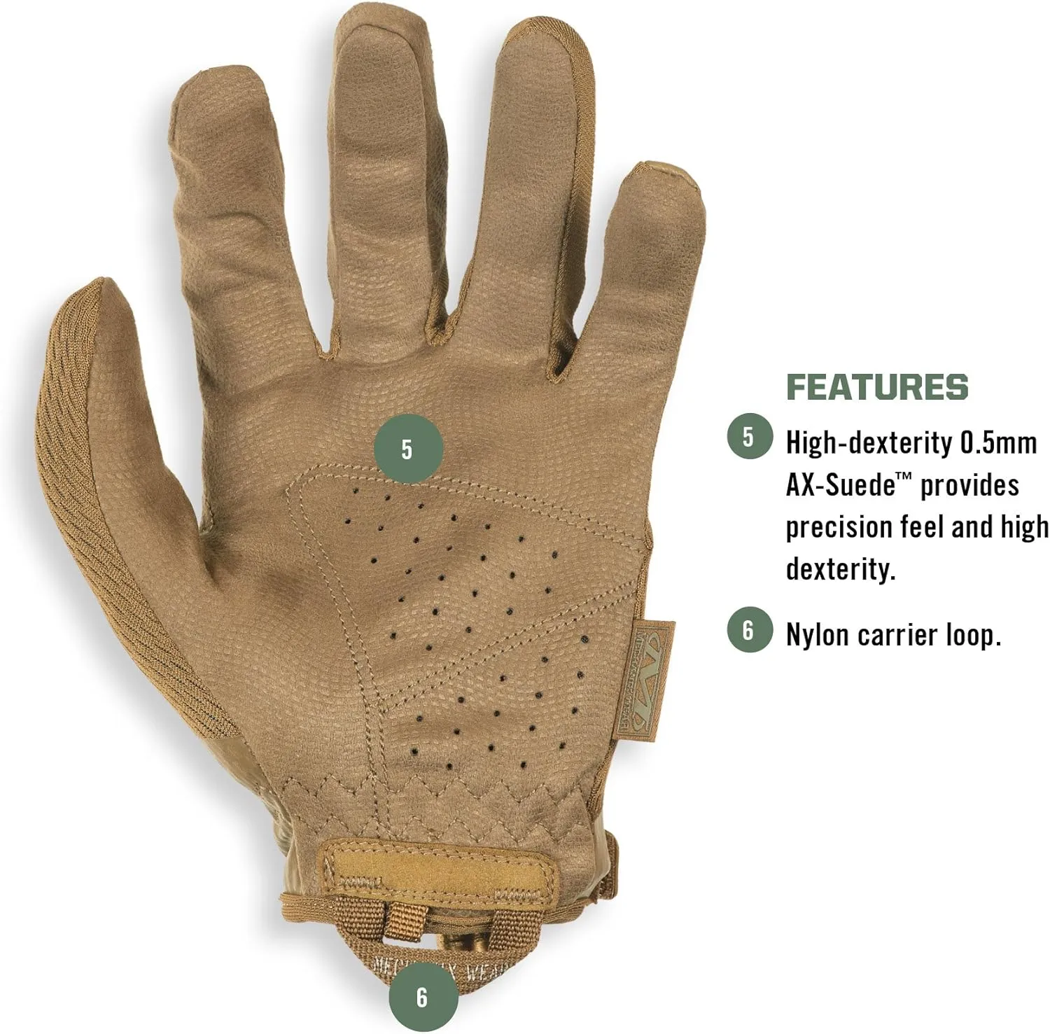 Mechanix Wear: Tactical Specialty 0.5mm High-Dexterity Work Gloves with Secure Fit and Precision Feel, Tactical Gloves for Airsoft, Paintball, Utility Use, Gloves for Men (Brown, Medium)