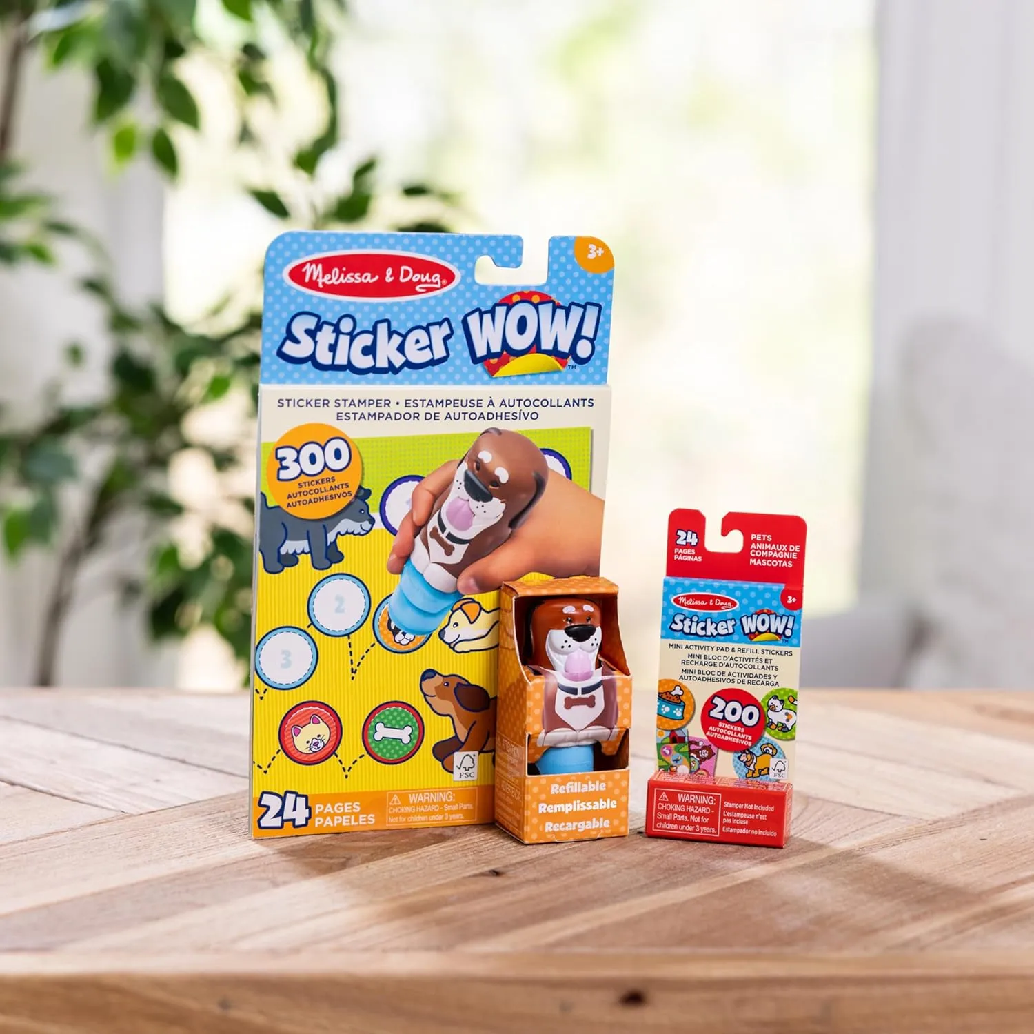 Melissa & Doug Sticker Stamper Set: Dog Bundle - Sticker stamper with 300 stickers, 24-page activity pad, 200 extra refill stickers, additional mini pad - Ages 3-7