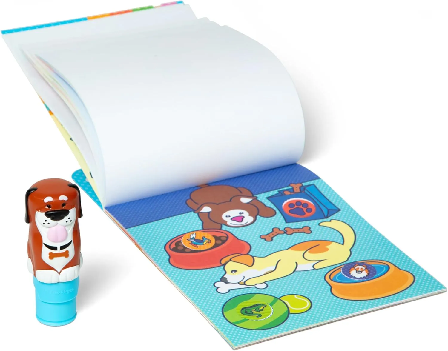 Melissa & Doug Sticker Stamper Set: Dog Bundle - Sticker stamper with 300 stickers, 24-page activity pad, 200 extra refill stickers, additional mini pad - Ages 3-7