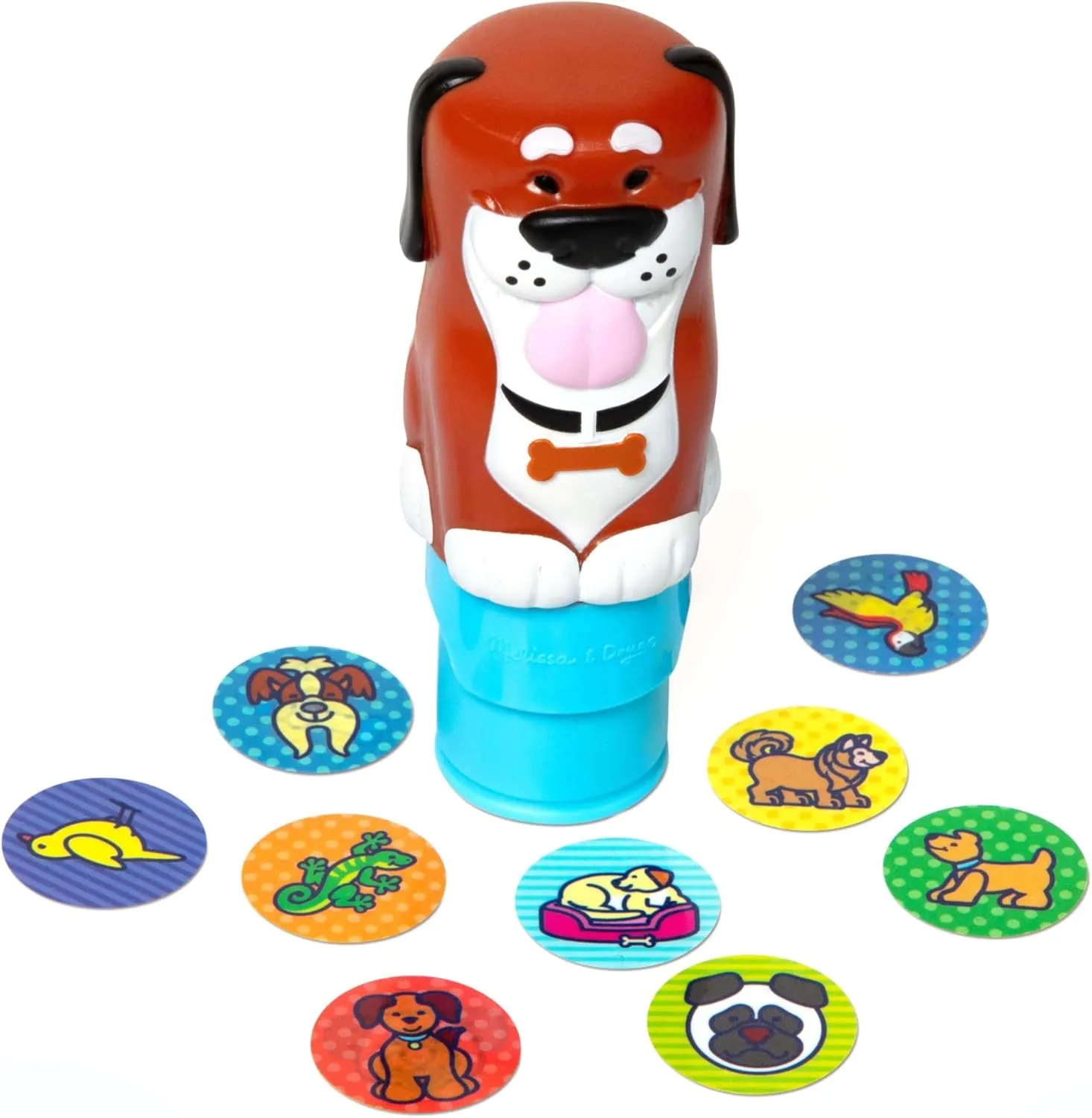 Melissa & Doug Sticker Stamper Set: Dog Bundle - Sticker stamper with 300 stickers, 24-page activity pad, 200 extra refill stickers, additional mini pad - Ages 3-7