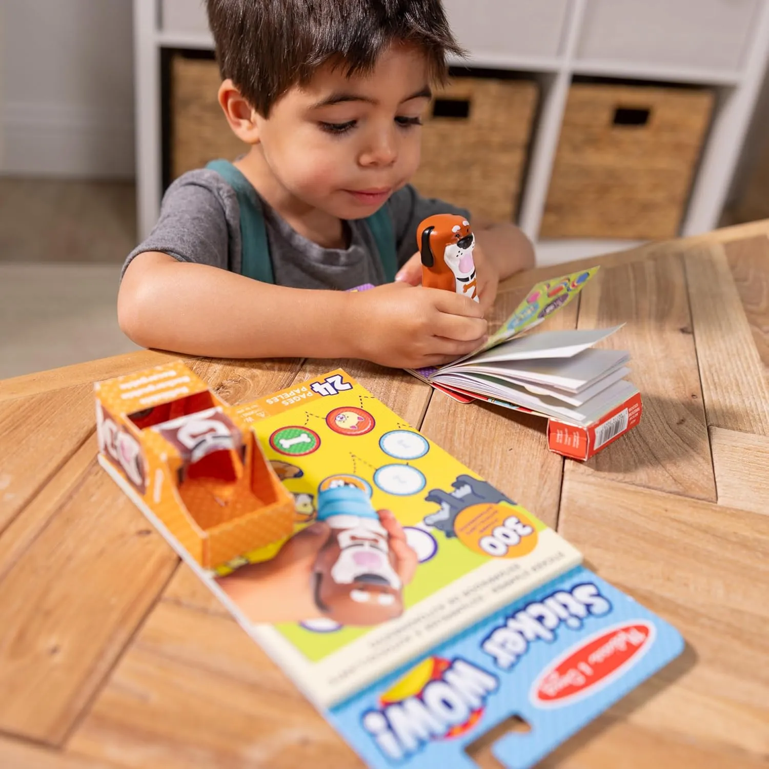 Melissa & Doug Sticker Stamper Set: Dog Bundle - Sticker stamper with 300 stickers, 24-page activity pad, 200 extra refill stickers, additional mini pad - Ages 3-7
