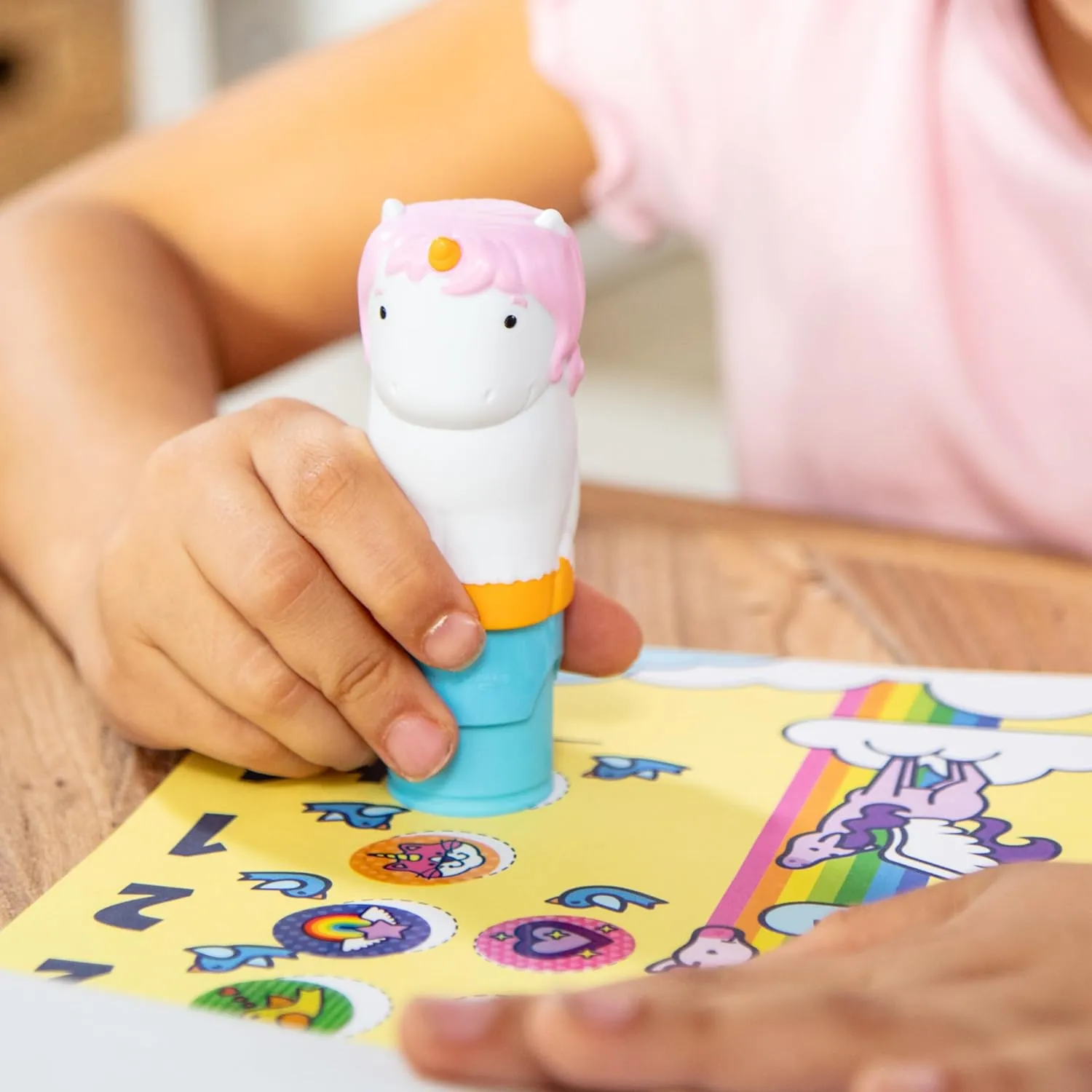 Melissa & Doug Sticker Wow!™ Unicorn Bundle: Sticker Stamper, 24-Page Activity Pad, 600 Total Stickers, Arts and Crafts Fidget Toy Collectible Character